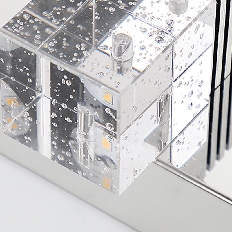 Contemporary Vanity Light Clear Crystal Wall Light Fixture for Bathroom