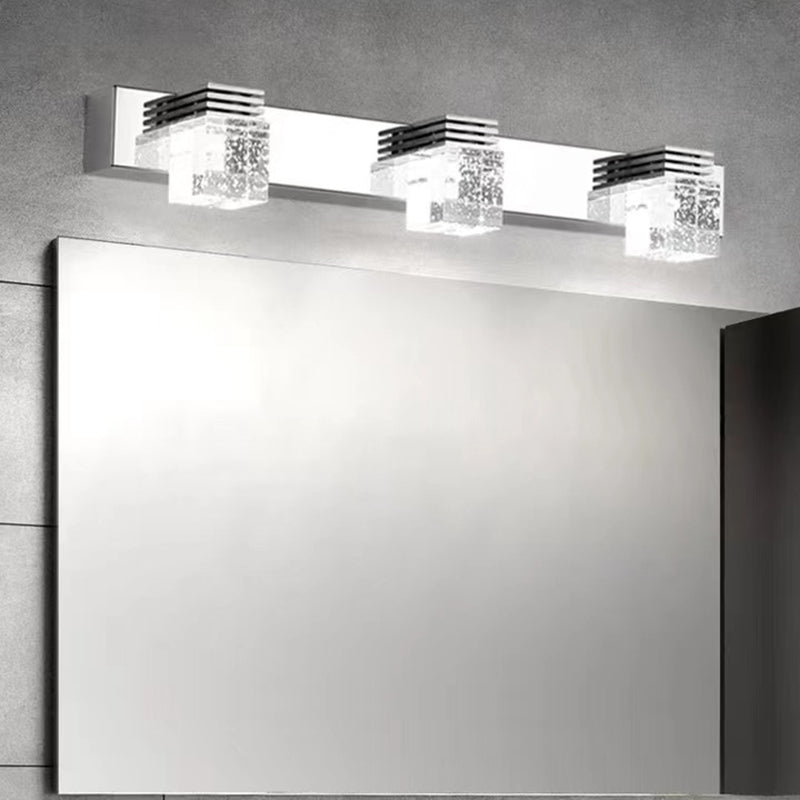 Contemporary Vanity Light Clear Crystal Wall Light Fixture for Bathroom
