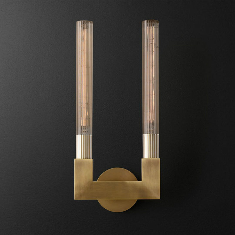 Metal and Glass Bath Sconce 1 / 2 - Light Post Modern Bathroom Vanity Lighting