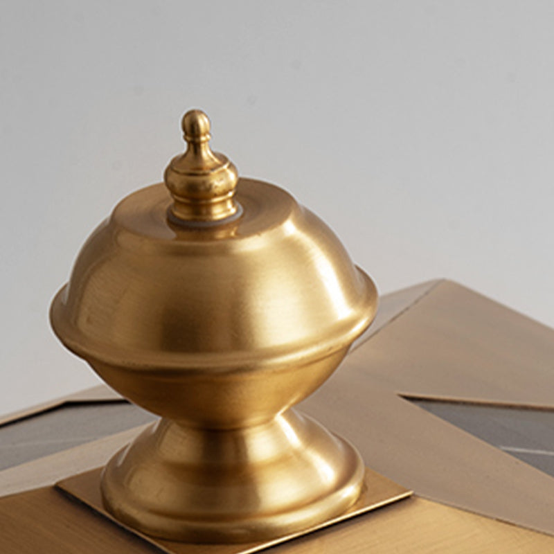 Square Shape Pillar Lamp Modern Brass Outdoor Waterproof Light
