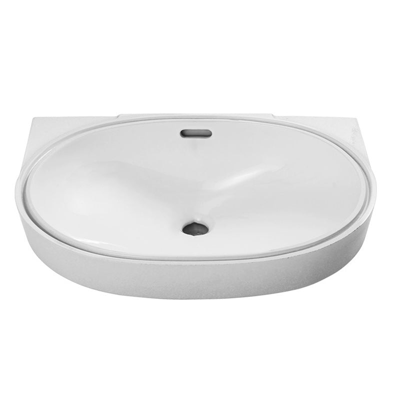 Oval Bathroom Sink Modern Style Overflow Hole Design Ceramic Bathroom Sink Only