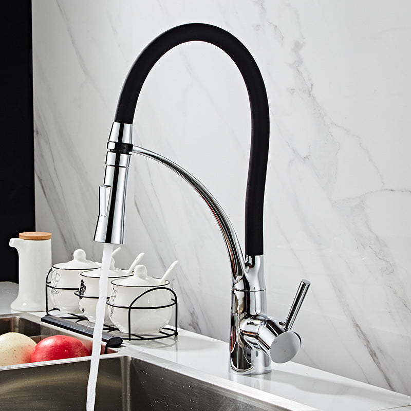 Contemporary Pull Down Single Handle Kitchen Faucet High Arch Kitchen Faucet