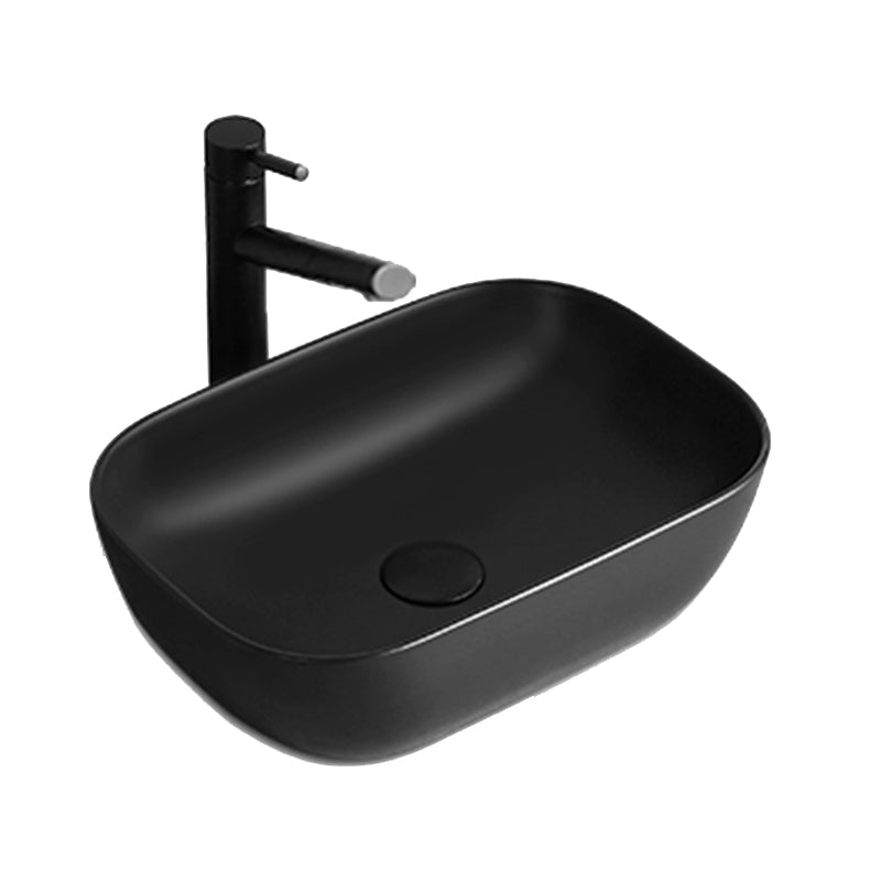 White Modern Sink Washroom Ceramic Rod Handle Faucet Bathroom Sink