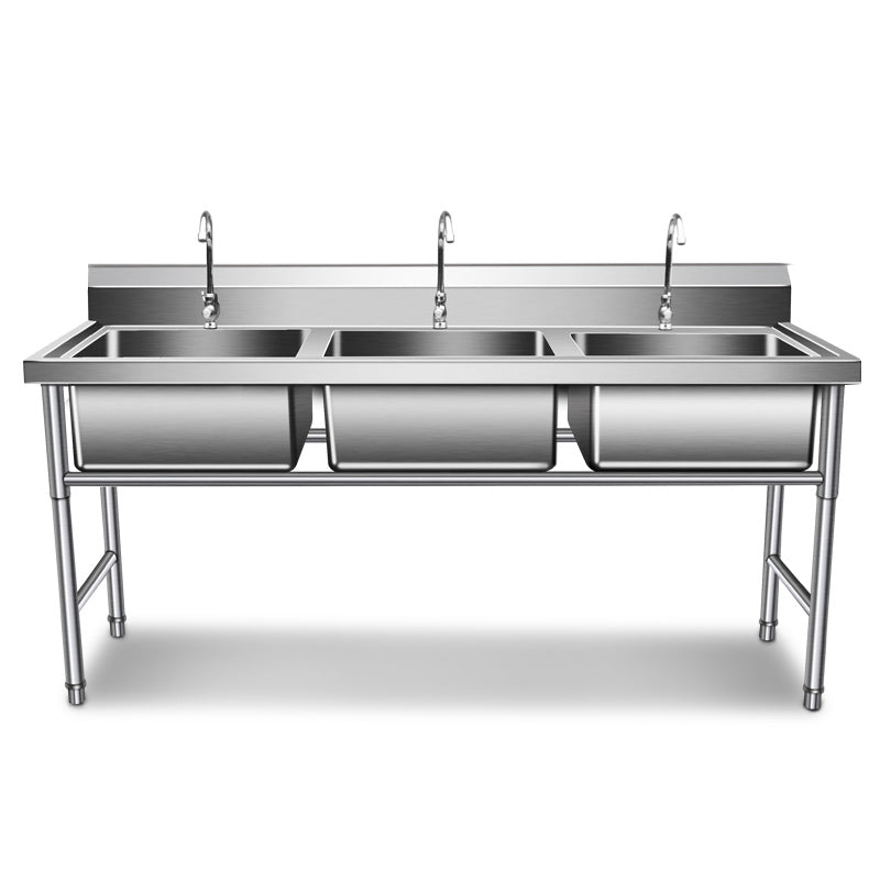 Classic Kitchen Sink Stainless Steel Double Basin Kitchen Sink with Faucets