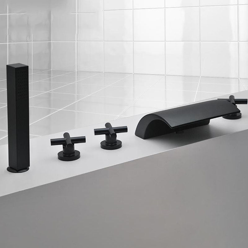 Modern Waterfall Spout Tub Faucet Bathroom Low Arc Bathtub Faucet