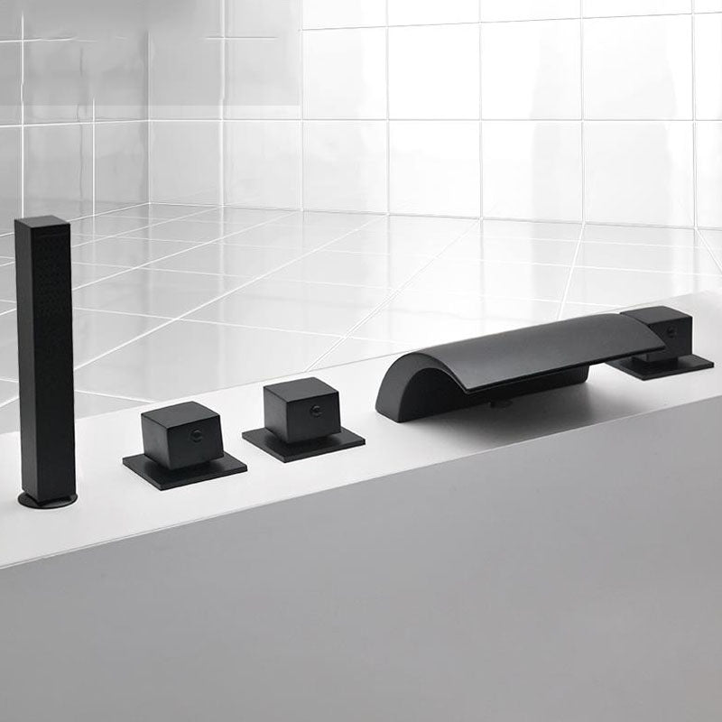 Modern Waterfall Spout Tub Faucet Bathroom Low Arc Bathtub Faucet