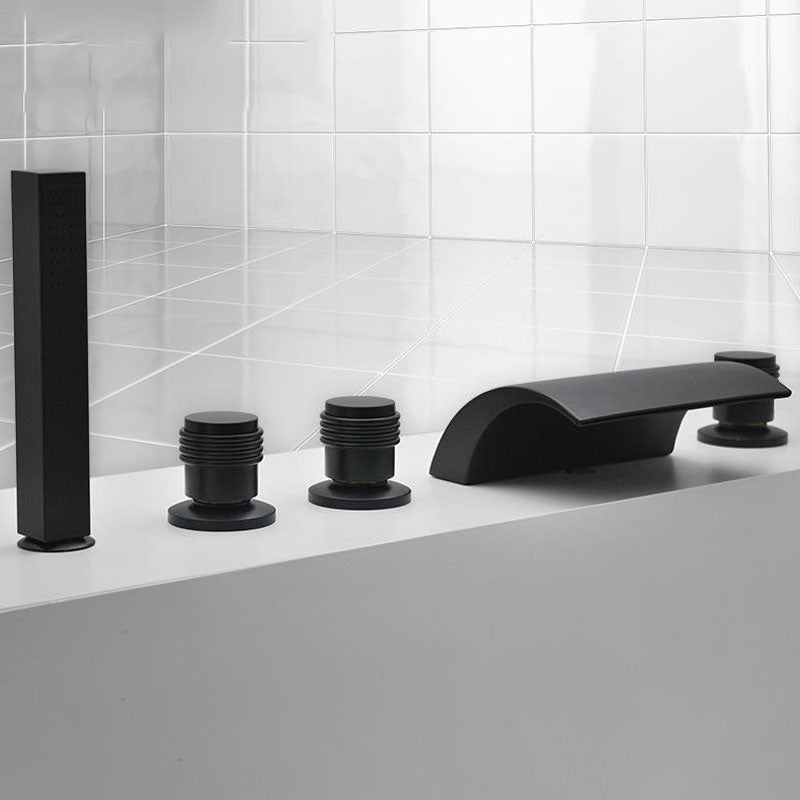 Modern Waterfall Spout Tub Faucet Bathroom Low Arc Bathtub Faucet