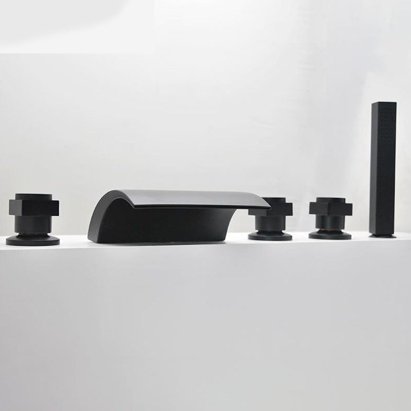 Modern Waterfall Spout Tub Faucet Bathroom Low Arc Bathtub Faucet