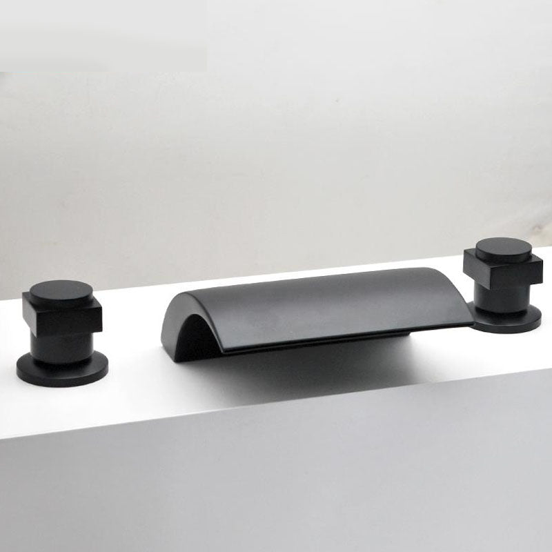Modern Waterfall Spout Tub Faucet Bathroom Low Arc Bathtub Faucet