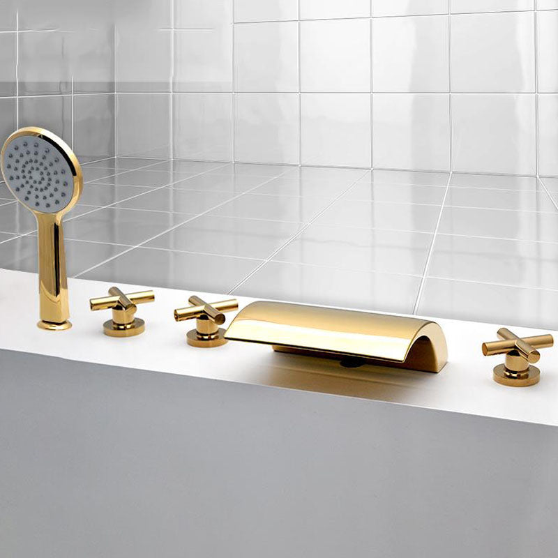 Modern Waterfall Spout Tub Faucet Bathroom Low Arc Bathtub Faucet