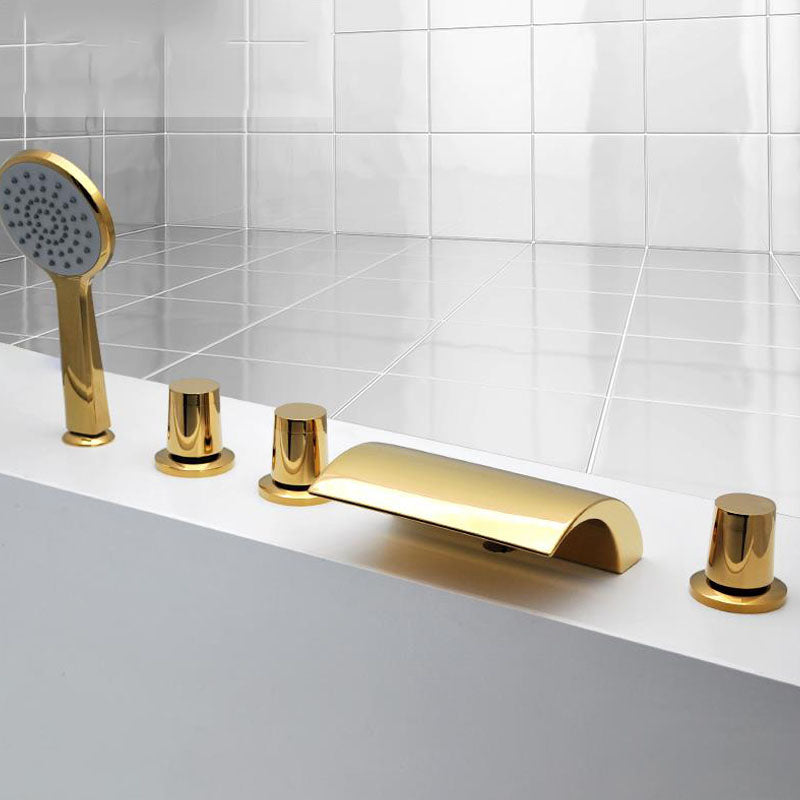 Modern Waterfall Spout Tub Faucet Bathroom Low Arc Bathtub Faucet
