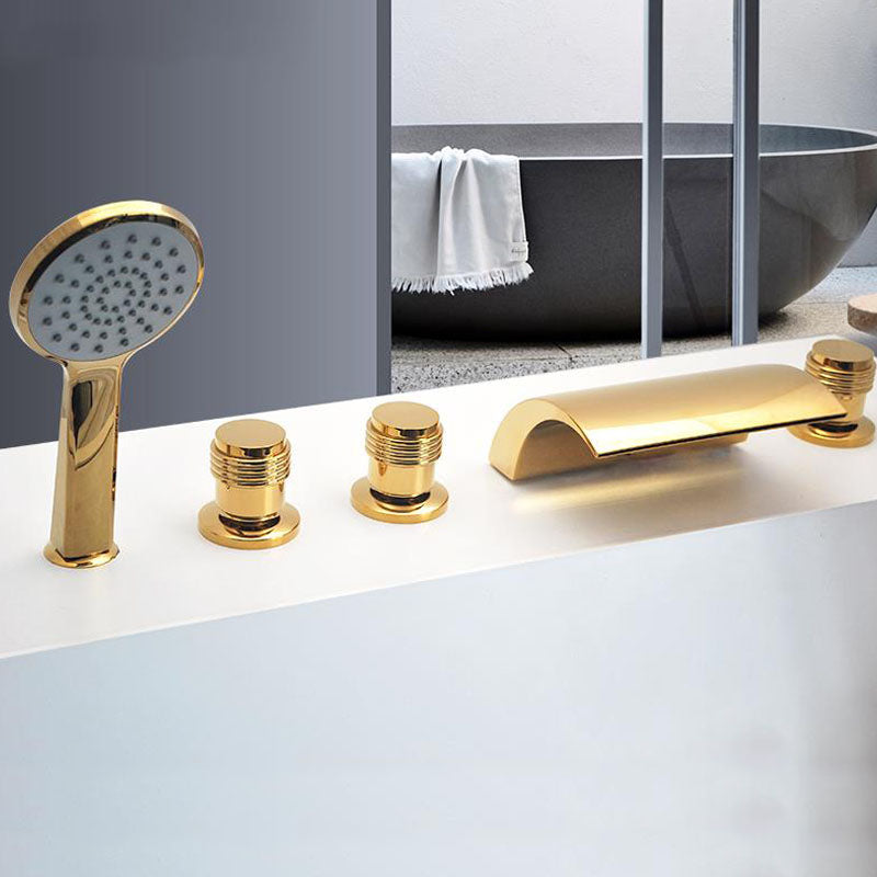 Modern Waterfall Spout Tub Faucet Bathroom Low Arc Bathtub Faucet