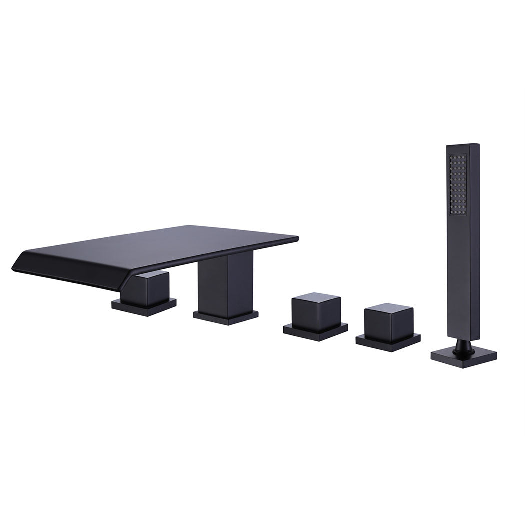 Modern Square Low Arc Faucet with Hand Shower Bathtub Faucet