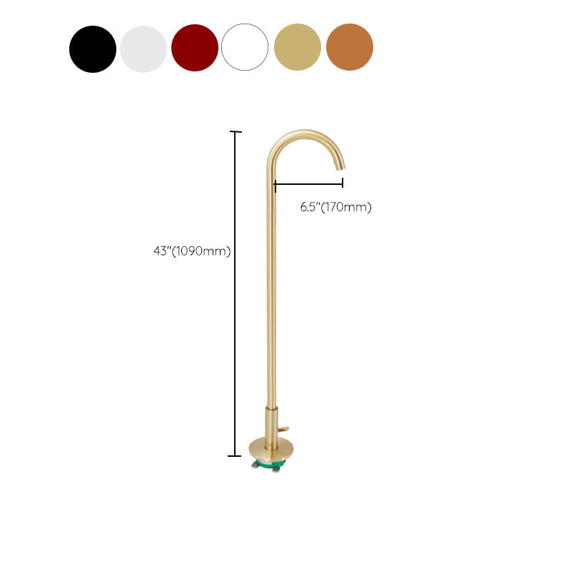 Contemporary Brass Freestanding Bathtub Faucet High Arc Bathtub Faucet