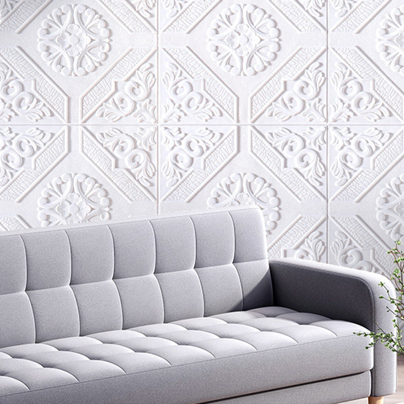 Modern Style XPE Foam Wall Paneling Square 3D Relief Waterproof Wall Paneling