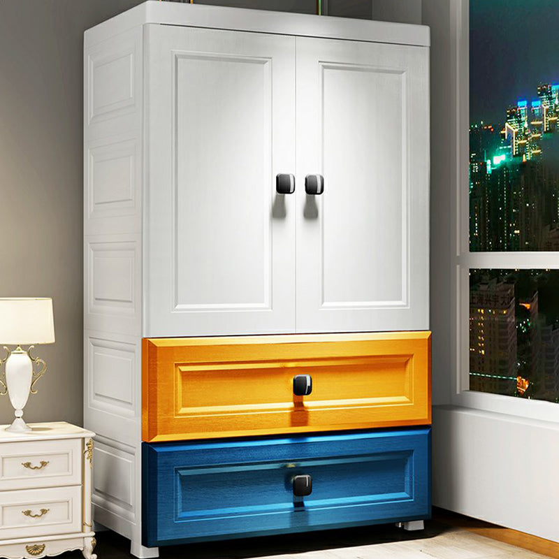Contemporary Wardrobe Armoire Plastic Wardrobe Closet With Door and Drawer