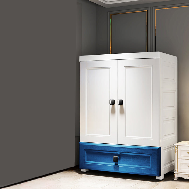 Contemporary Wardrobe Armoire Plastic Wardrobe Closet With Door and Drawer