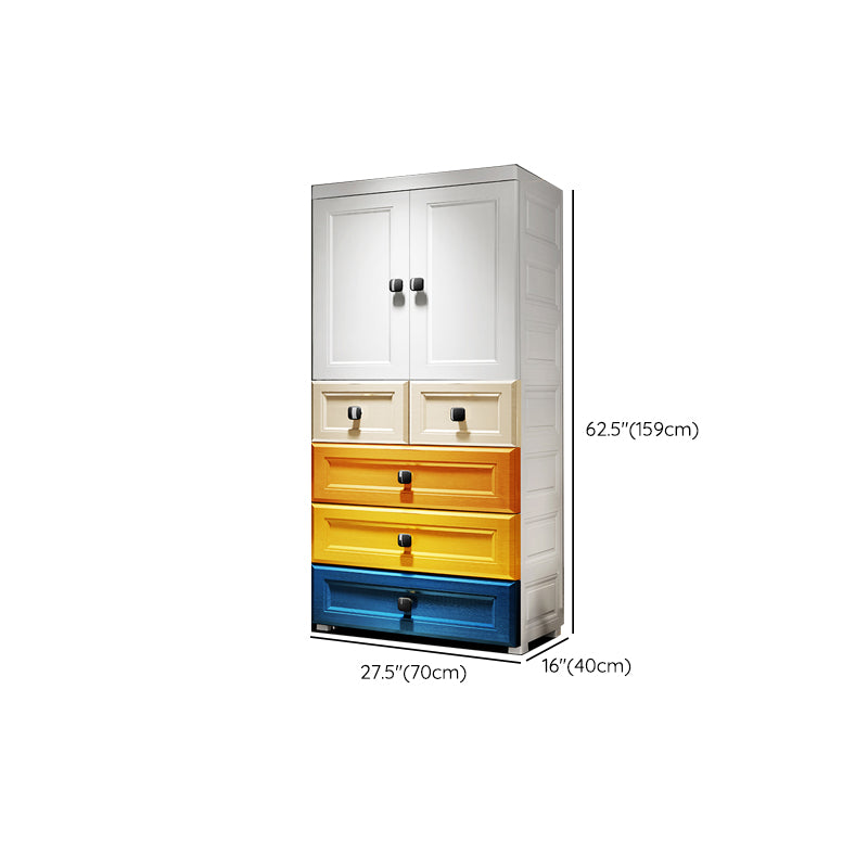 Contemporary Wardrobe Armoire Plastic Wardrobe Closet With Door and Drawer