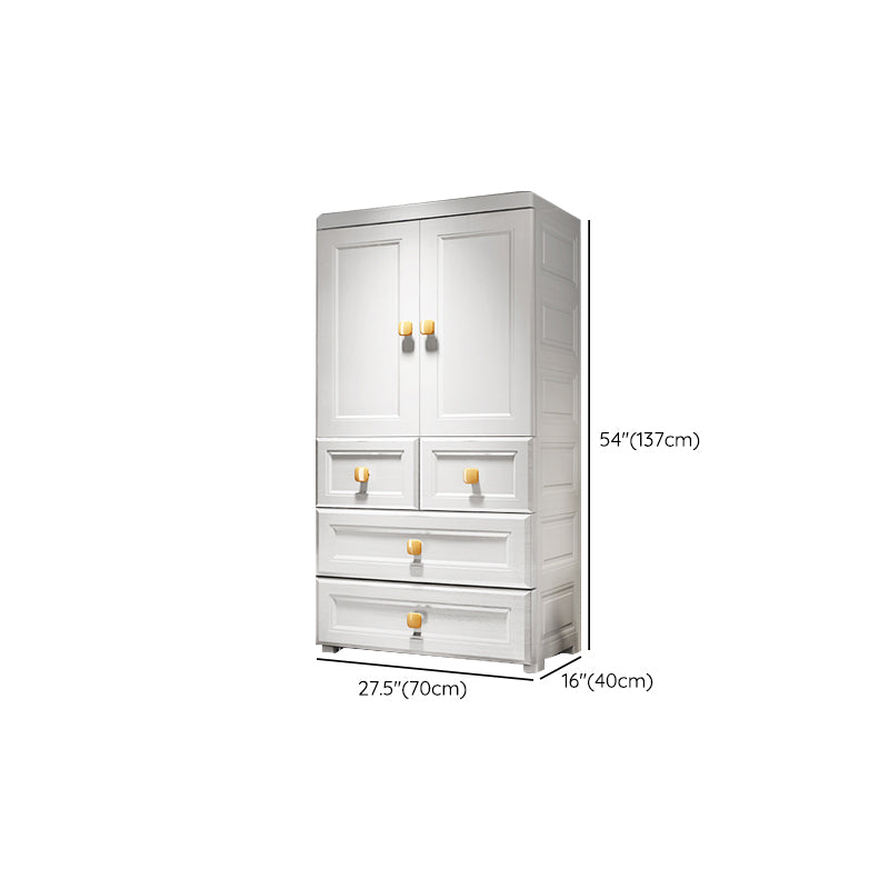 Contemporary Style Wardrobe Armoire Plastic Wardrobe Closet with Drawer and Door