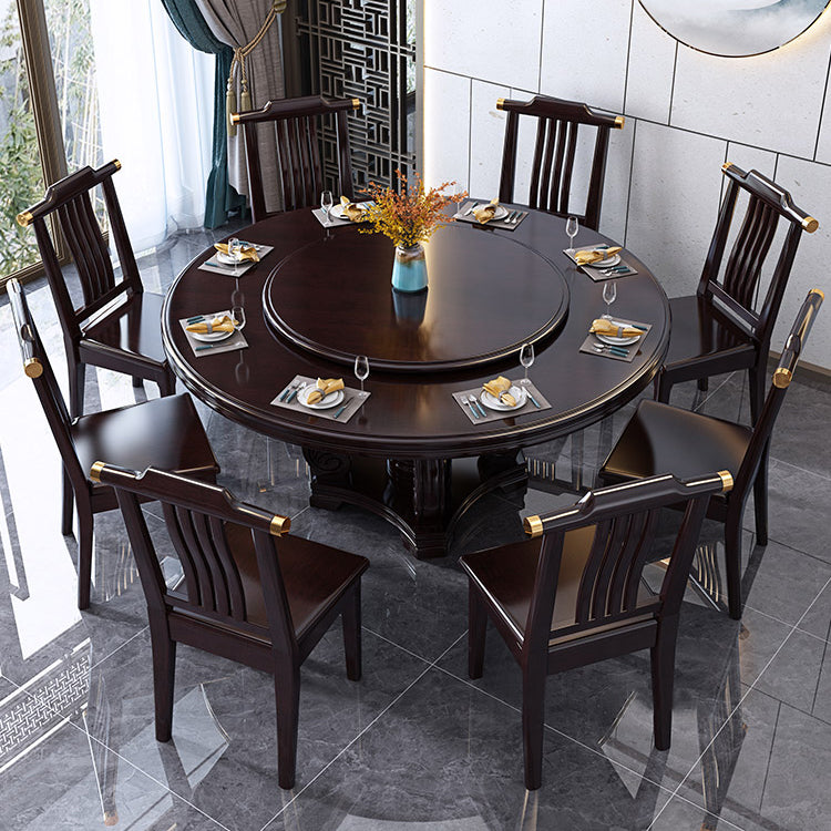 Solid Wood Dining Table Traditional Round Dinner Table for Dining Room
