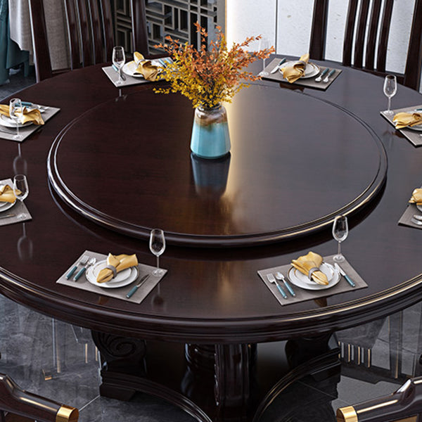 Solid Wood Dining Table Traditional Round Dinner Table for Dining Room