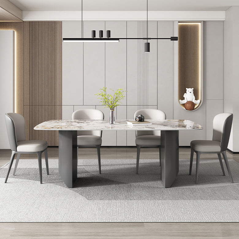 Modern Rectangle Dining Table Stone Top Dinner Table for Dining Room