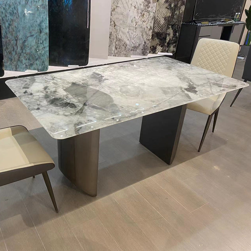 Modern Rectangle Dining Table Stone Top Dinner Table for Dining Room
