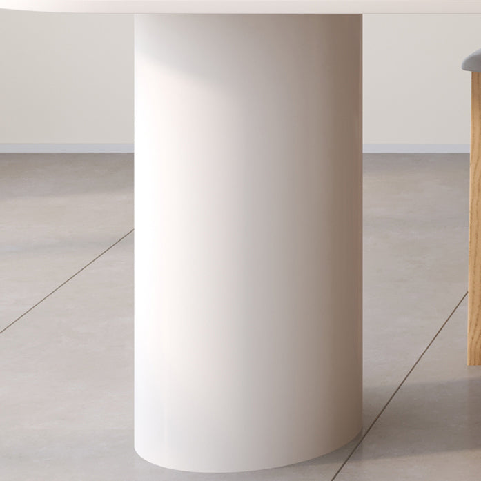 White Stone Top Dinette Table Modern Free Form Indoor Dining Table