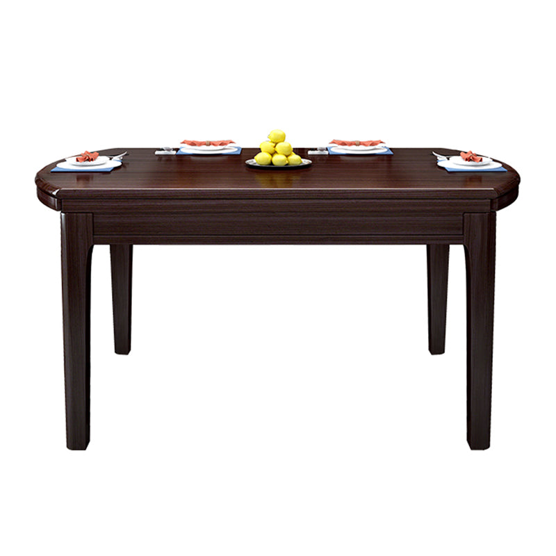 Brown Wood Foldable Dining Table Traditional Kitchen Dinette Table