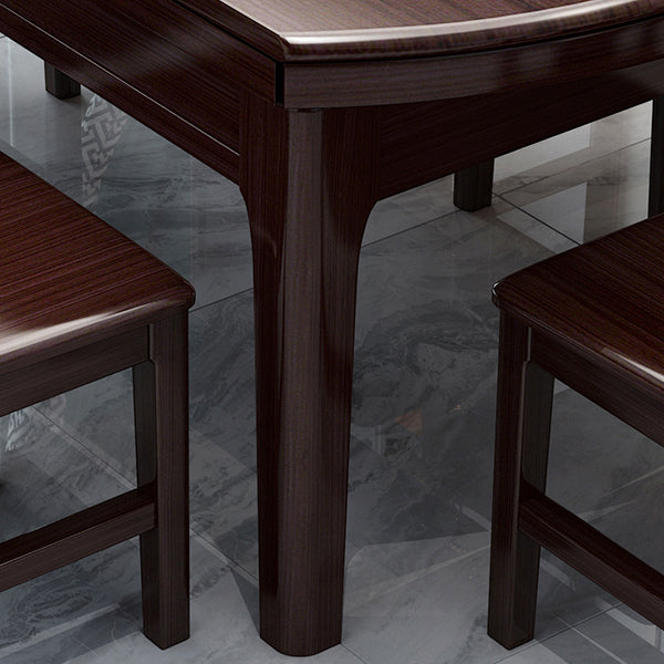 Brown Wood Foldable Dining Table Traditional Kitchen Dinette Table