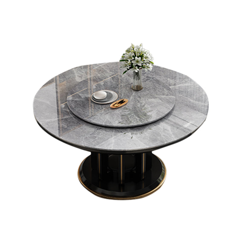 Modern Simple Dining Table Round Dinner Table with Rubberwood Base for Dining Room