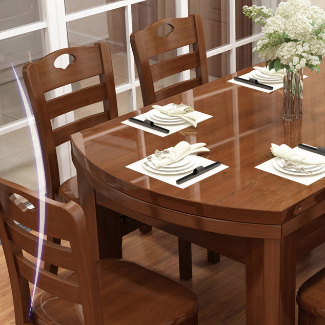 Polished Finish Wooden Dinette Table for Home Modern Foldable Dining Table