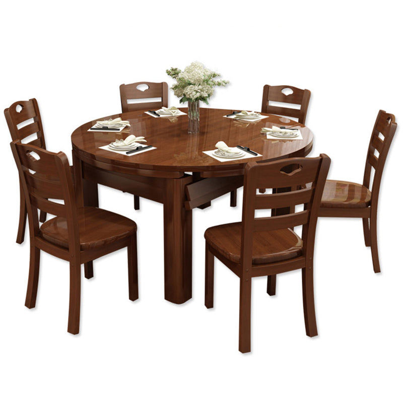 Polished Finish Wooden Dinette Table for Home Modern Foldable Dining Table