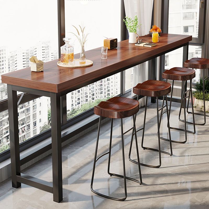 Industrial Indoor Bar Dining Table Metal and Wood Bar Wine Table