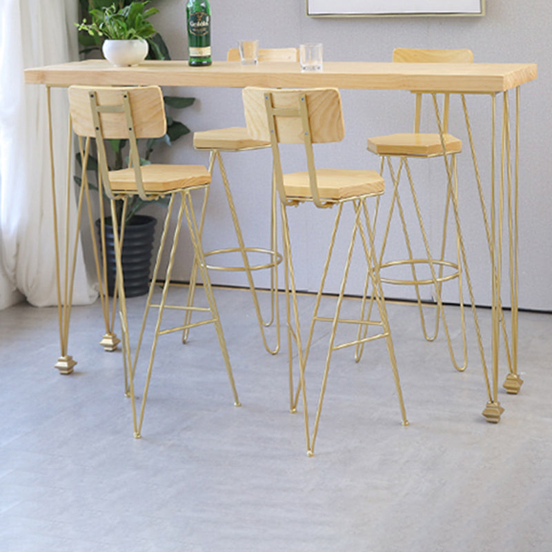 Modern Solid Wood Bar Dining Table Rectangle Bar Table for Kitchen