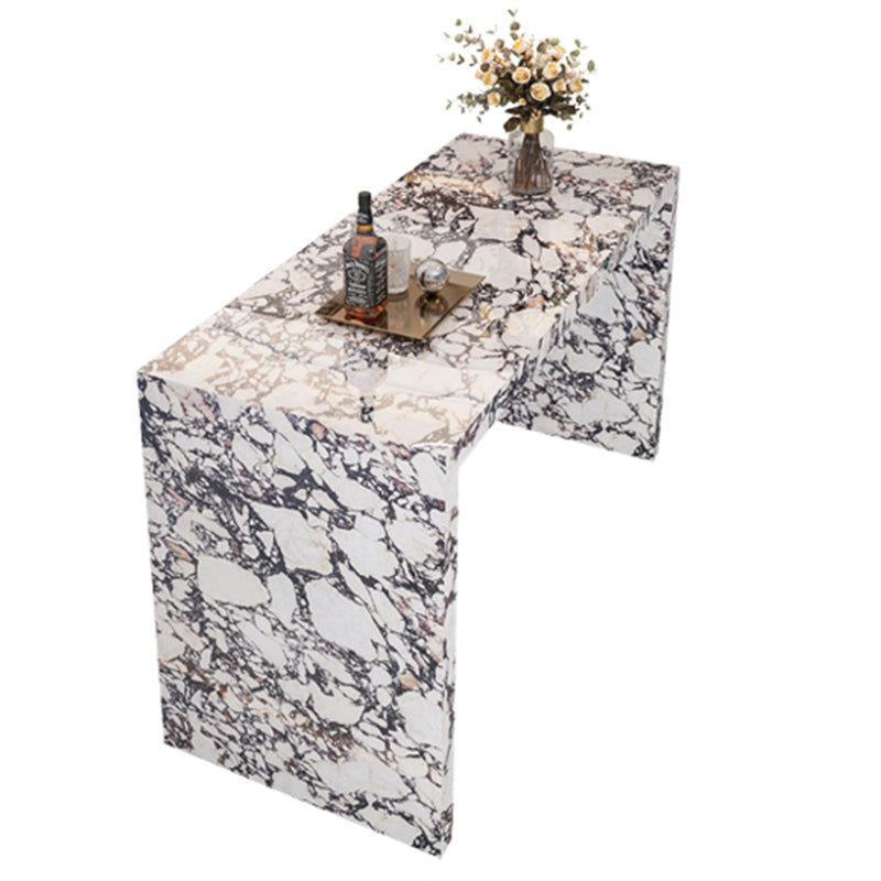 Modern Stone Bar Dining Table Rectangle Bar Table for Small Places