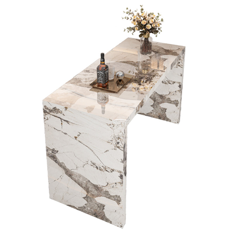 Modern Stone Bar Dining Table Rectangle Bar Table for Small Places