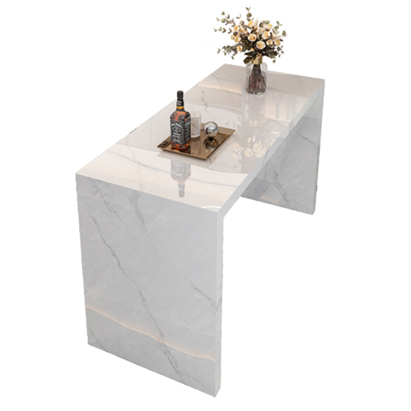 Modern Stone Bar Dining Table Rectangle Bar Table for Small Places