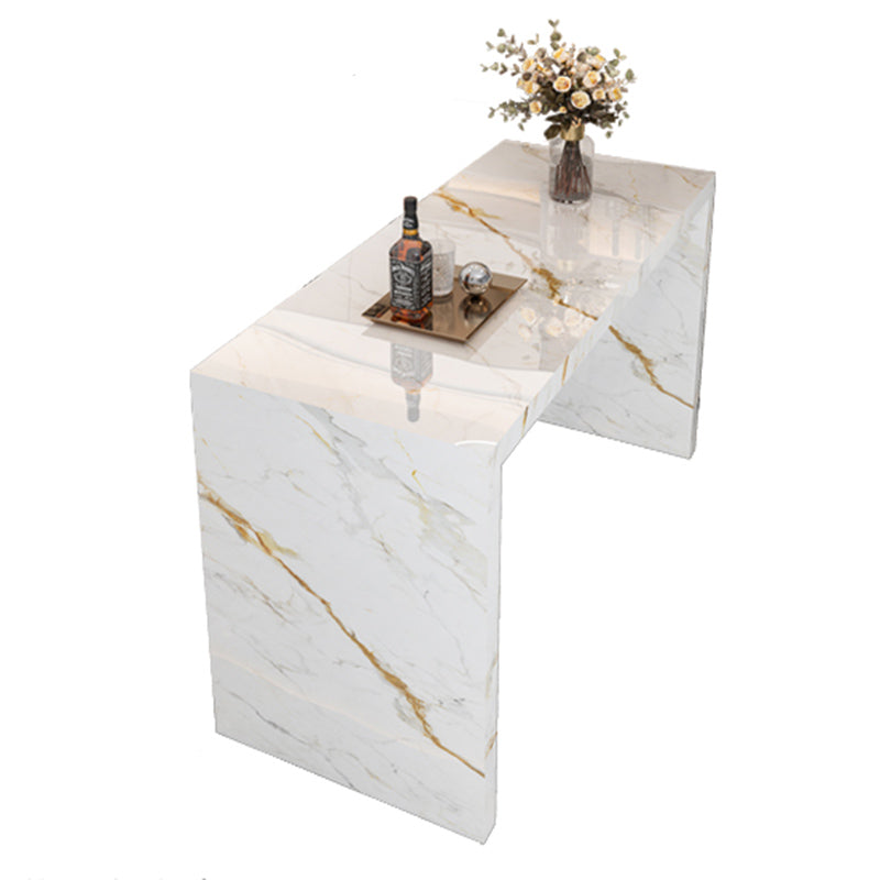Modern Stone Bar Dining Table Rectangle Bar Table for Small Places