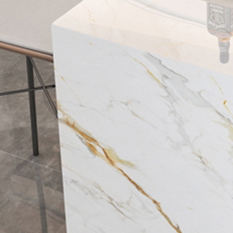 Modern Stone Bar Dining Table Rectangle Bar Table for Small Places