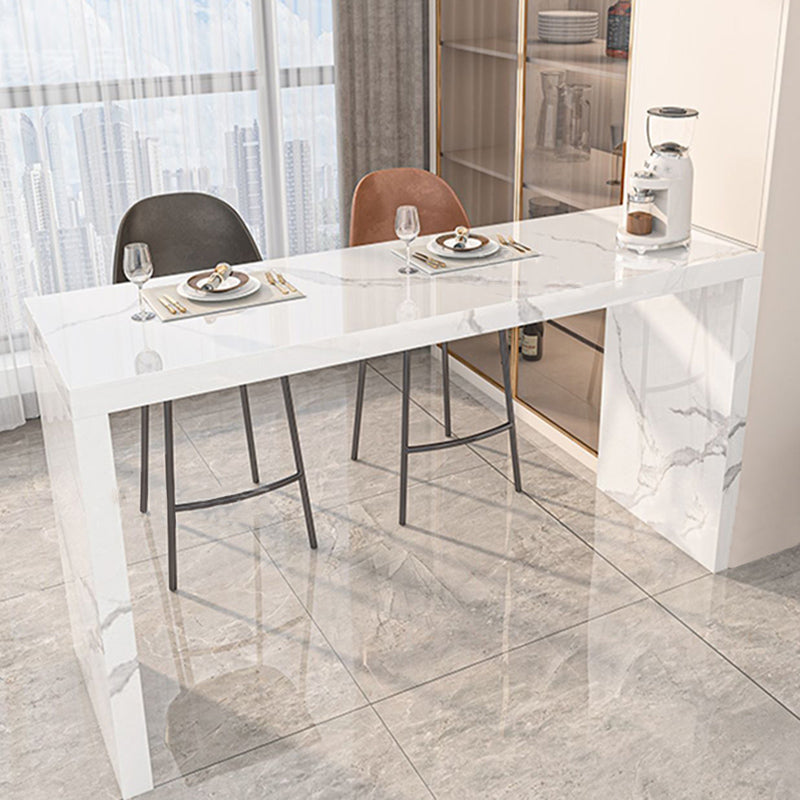 Modern Stone Bar Dining Table Rectangle Bar Table for Cafe And Breakroom