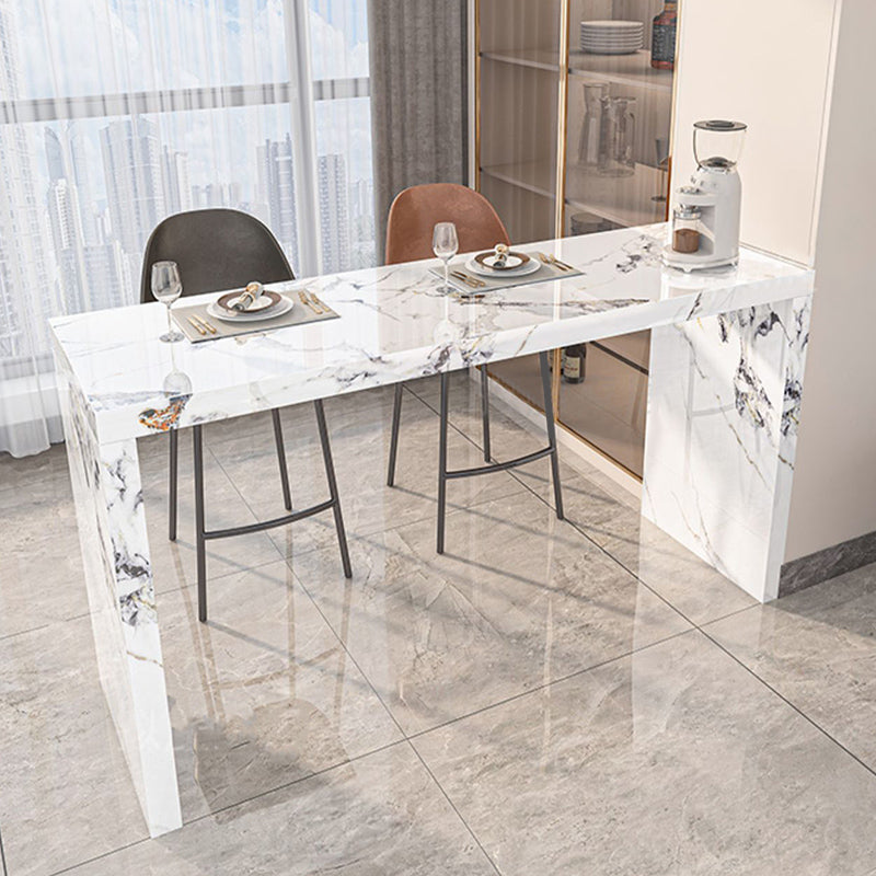 Modern Stone Bar Dining Table Rectangle Bar Table for Cafe And Breakroom