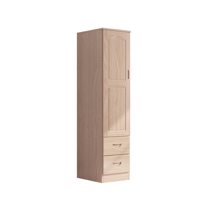 Modern Natural Solid Wood Wardrobe Freestanding Wardrobe with Self Close Drawers