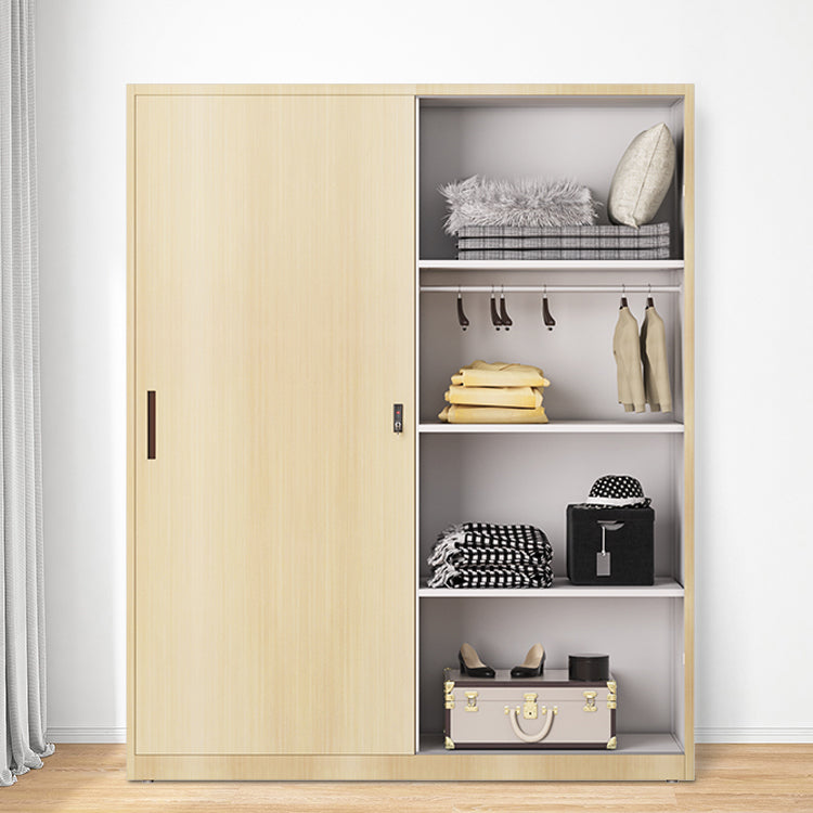 Modern Freestanding Wardrobe Armoire Metal Wardrobe with Shelves and Clothes Rail