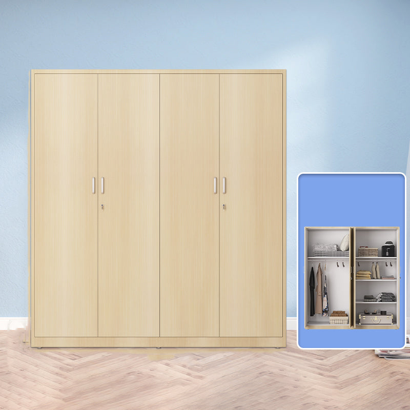 Modern Freestanding Wardrobe Armoire Metal Wardrobe with Shelves and Clothes Rail