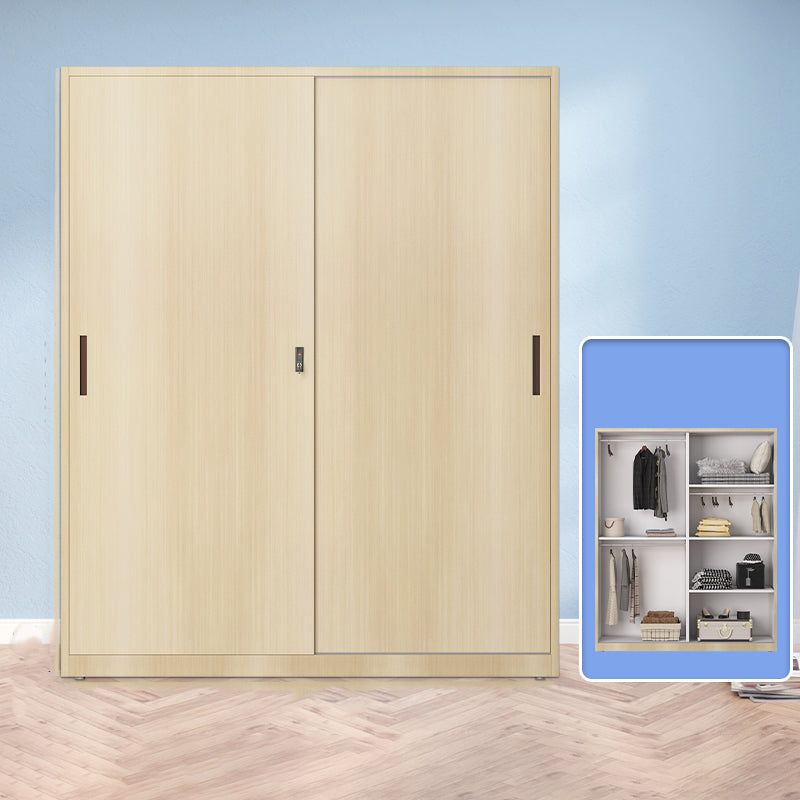 Modern Freestanding Wardrobe Armoire Metal Wardrobe with Shelves and Clothes Rail