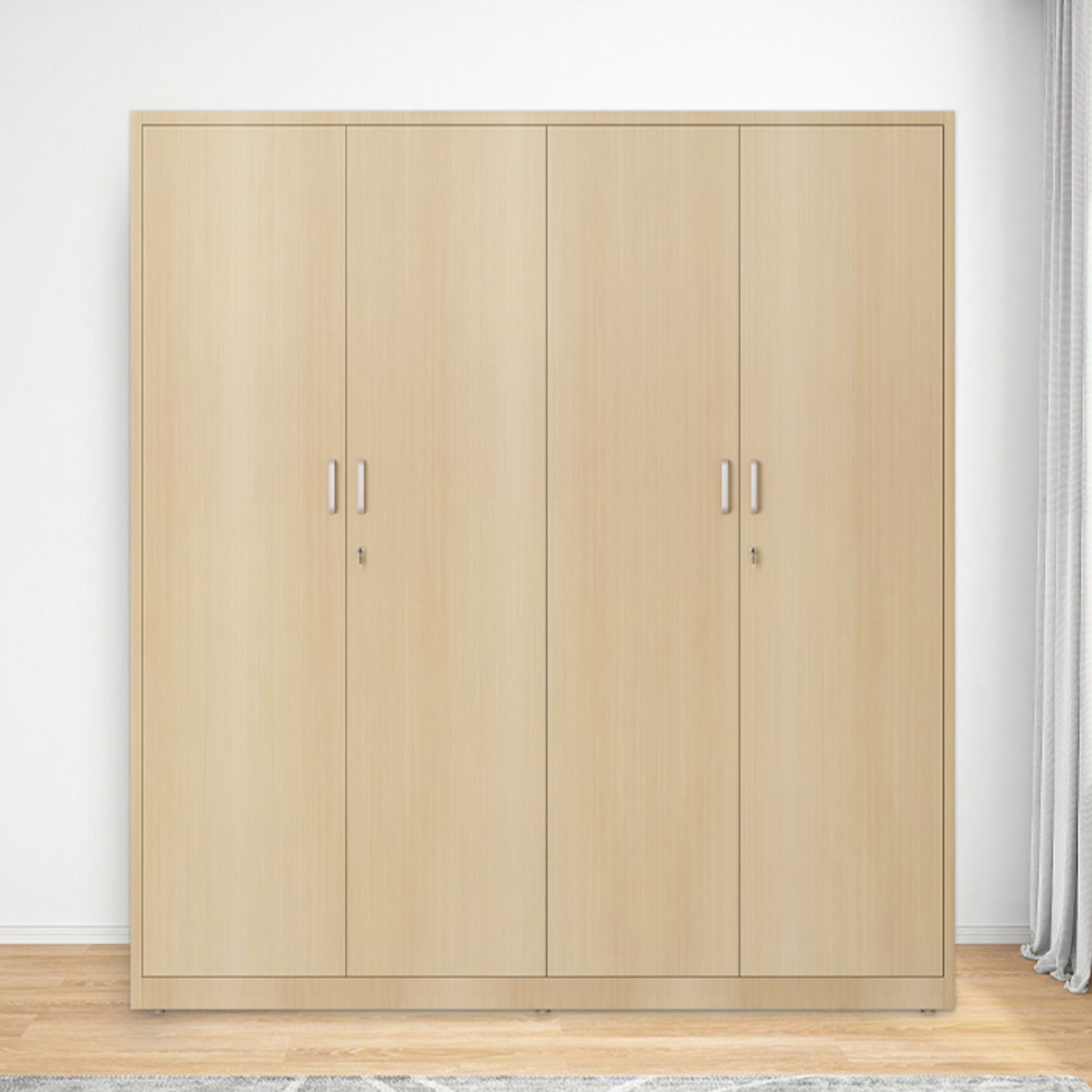 Modern Freestanding Wardrobe Armoire Metal Wardrobe with Shelves and Clothes Rail