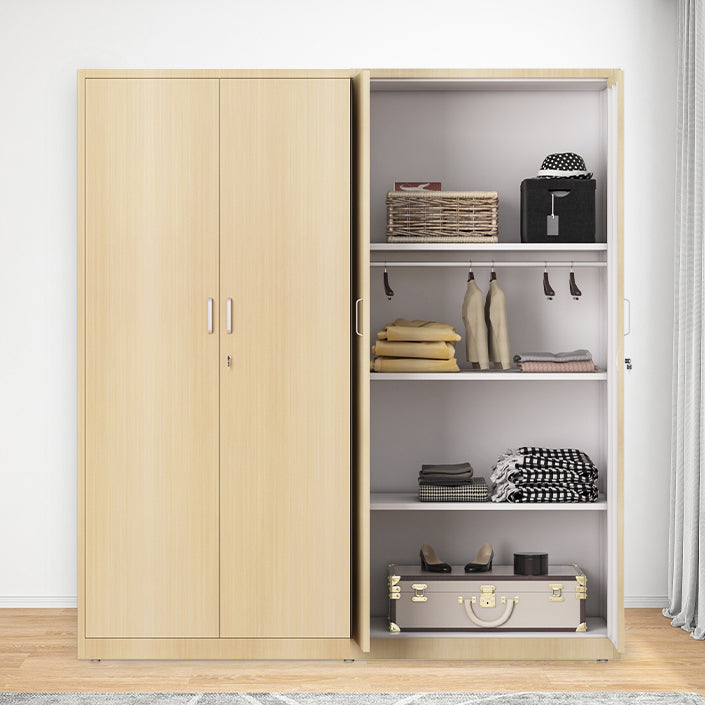 Modern Freestanding Wardrobe Armoire Metal Wardrobe with Shelves and Clothes Rail