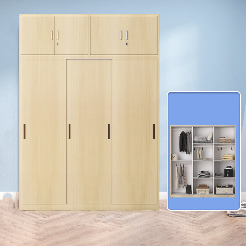 Modern Freestanding Wardrobe Armoire Metal Wardrobe with Shelves and Clothes Rail