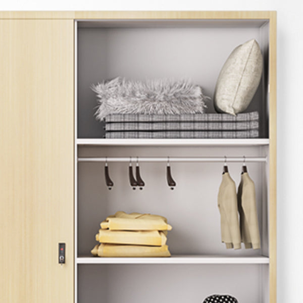 Modern Freestanding Wardrobe Armoire Metal Wardrobe with Shelves and Clothes Rail